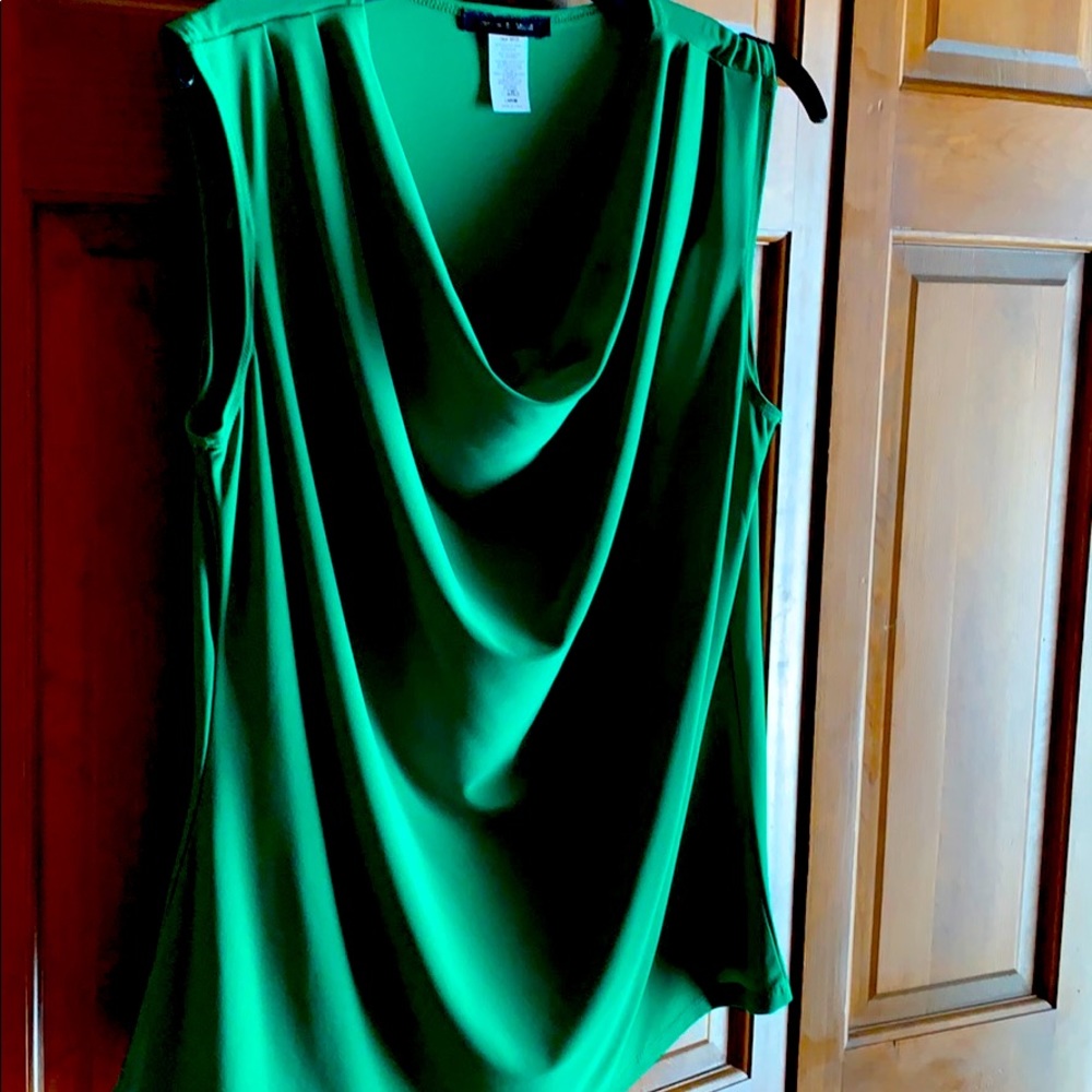 Cowl neck sleeveless shirt